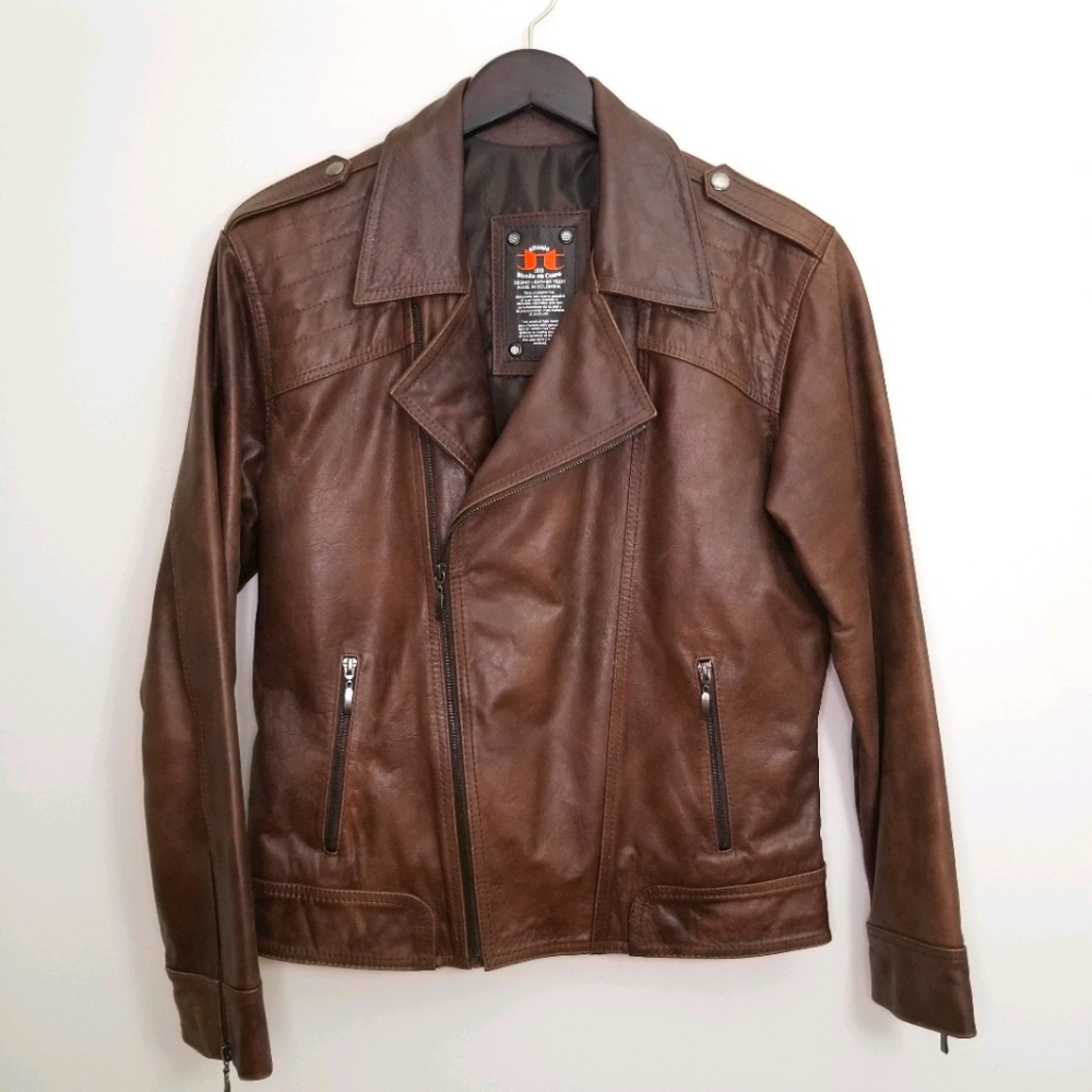 🌟Men's biker leather jacket size M